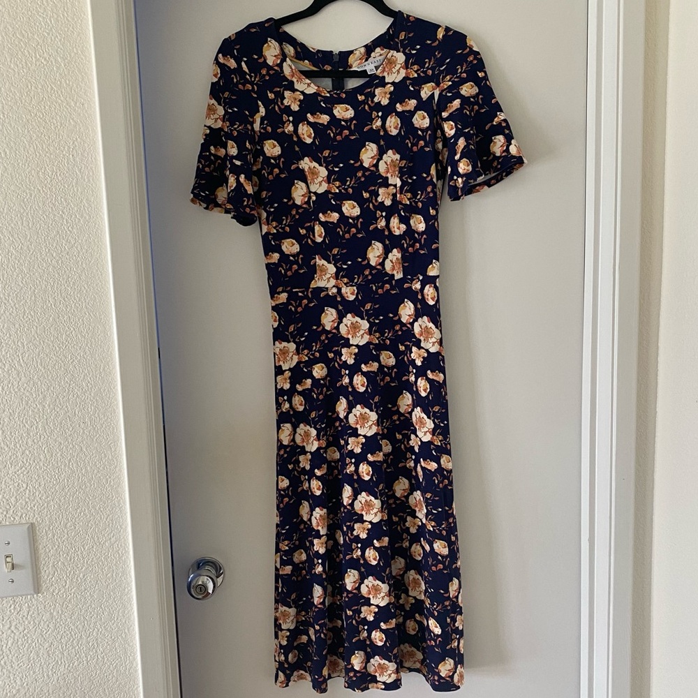 Downeast Blue Floral Dress XS